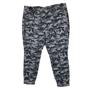 Lane Bryant Pants Womens Size‎ 20 Black Gray Skinny Ankle Camo Print Stretch